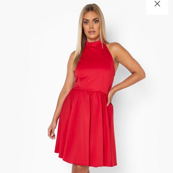 Dresses & Skirts - NWT Scuba Halter Neck Skater Dress